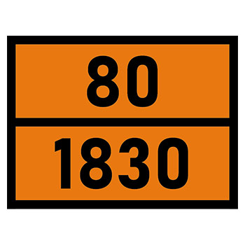 Табличка «Опасный груз 80-1830», Кислота серная